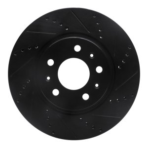 Cadillac STS Brake Rotor (1) - Front Right - R1 Concepts - Drilled & Slotted - Black - `03-`08